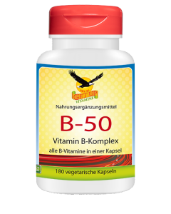 Vitamin B50 Komplex, 180 vegetarische Kapseln