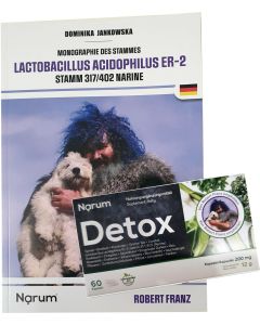 Narum – Detox – 60 Kapseln (inklusive Buch – Monographie des Stammes – Lactobacillus Acidophilus ER-2)