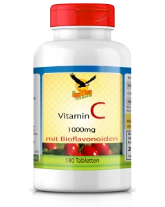 Vitamin C 1000 mg mit Bioflavonoiden & Hagebutte, 180 Tabs - get up