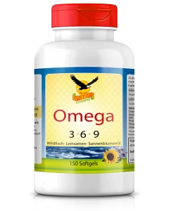 Omega 3-6-9 Fettsäuren 1.000mg, 150 Softgels - get up