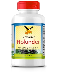 Schwarzer Holunder mit Zink und Vitamin C, 120 Kapseln - get up