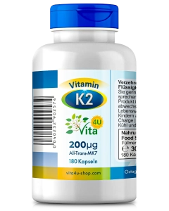 Vitamin K2 - 200μg MK 7, 180 Kapseln