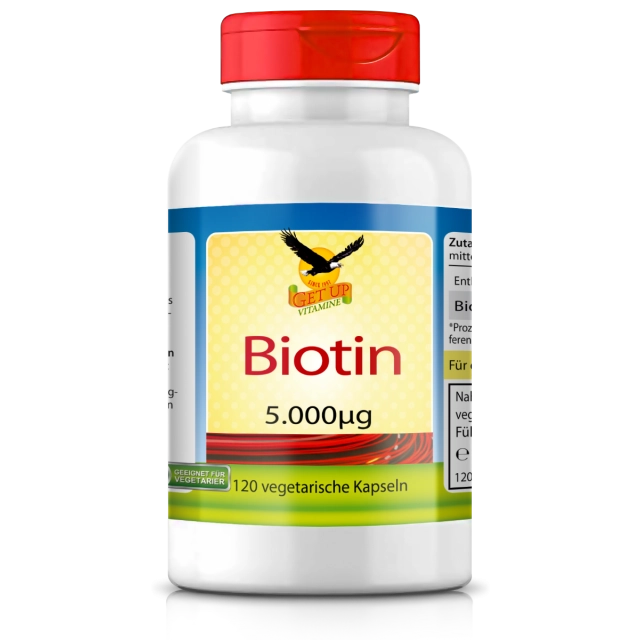 Biotin B7,  5,000mcg, 120 vegetarische Kapseln - get up