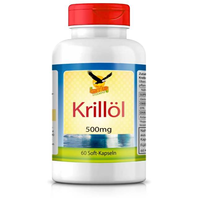 Krillöl Antarktis Premium 500mg, 60 Kapseln - get up