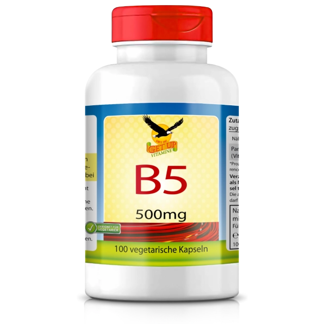 Vitamin B5 (Pantothensäure) 500mg, 100 Kapseln - get up
