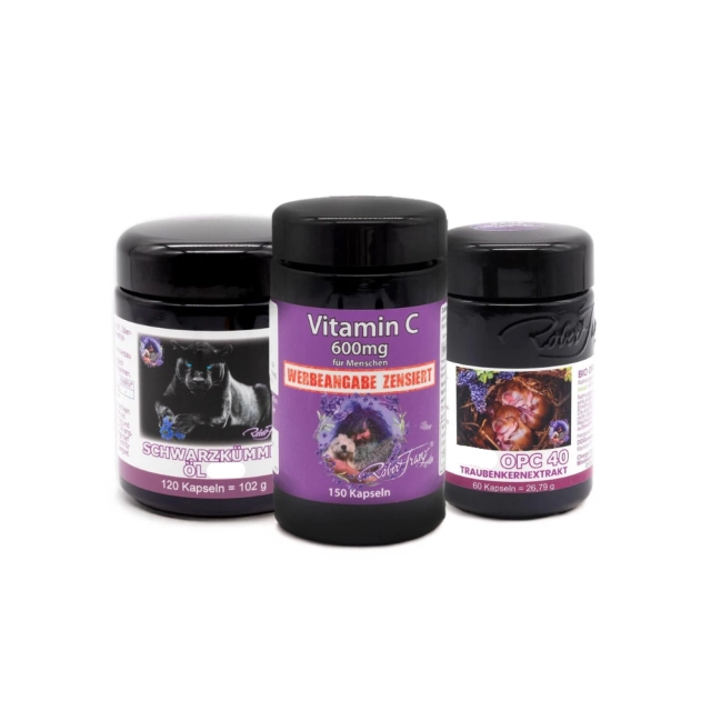 Allergie Paket Robert Franz, Schwarzkümmelöl, OPC, Vitamin C 600
