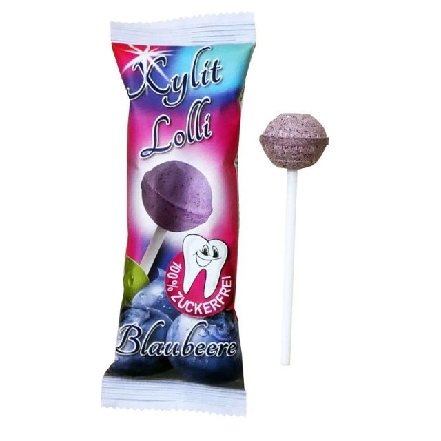 Blaubeere Lolli mit Xylit - zuckerfreier Lutscher, 1 Stk