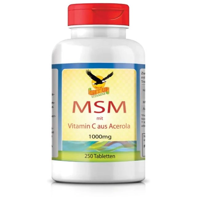 MSM mit Vitamin C aus Acerola 1000mg, 250 Tabletten - get up