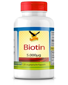 Biotin B7 a 5,000mcg, 120 vegetarische Kapseln