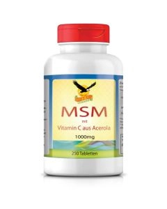 MSM mit Vitamin C aus Acerola 1000mg, 250 Tabletten - get up