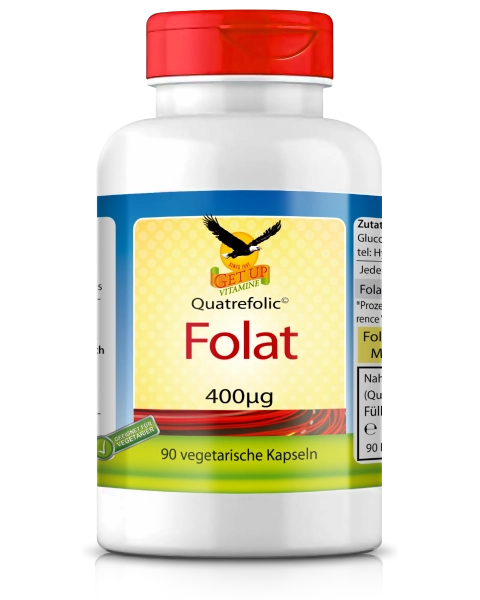 Folat (Folsäure) 400mcg, 90 Kapseln - get up