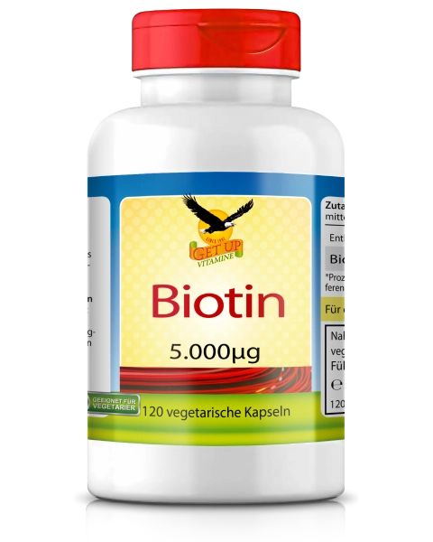 Biotin B7,  5,000mcg, 120 vegetarische Kapseln - get up