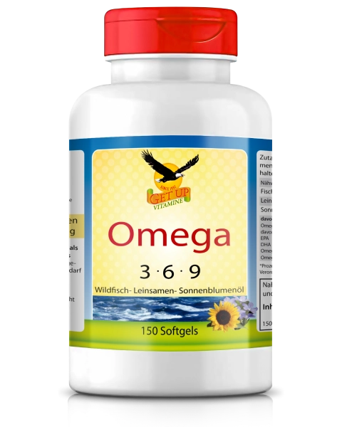 Omega 3-6-9 Fettsäuren 1.000mg, 150 Softgels - get up