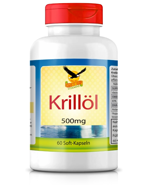 Krillöl Antarktis Premium 500mg, 60 Kapseln - get up