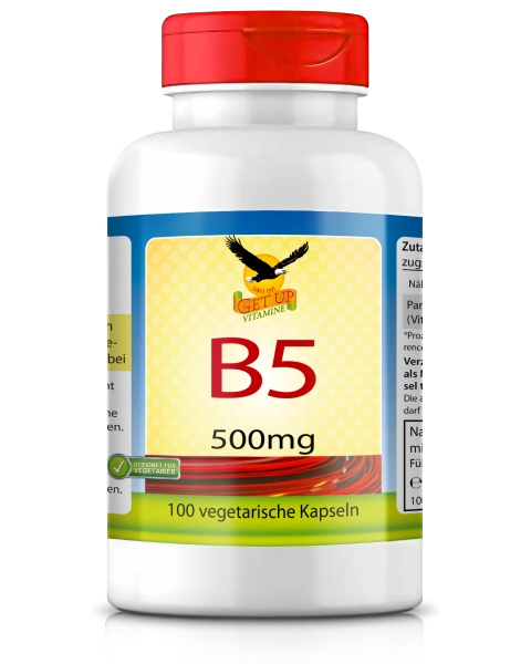 Vitamin B5 (Pantothensäure) 500mg, 100 Kapseln - get up