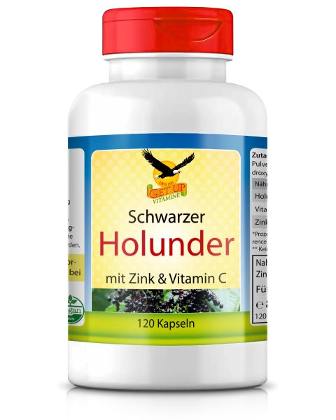 Schwarzer Holunder mit Zink und Vitamin C, 120 Kapseln - get up