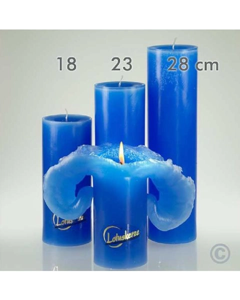 Lotuskerze blau 23cm