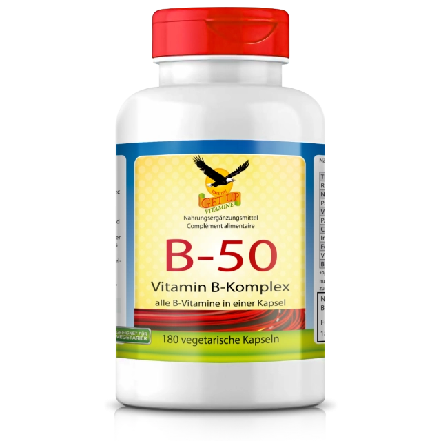 Vitamin B50 Komplex, 180 vegetarische Kapseln - get up